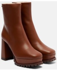 Gianvito Rossi - 70 Shearling-Lined Platform Ankle Boots - Lyst