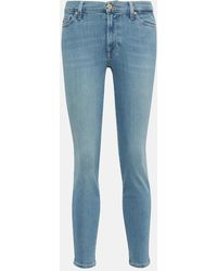 7 For All Mankind - Jeans ajustados con tiro medio adornados - Lyst