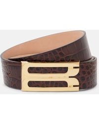 Victoria Beckham - Jumbo Frame Croc-Effect Leather Belt - Lyst