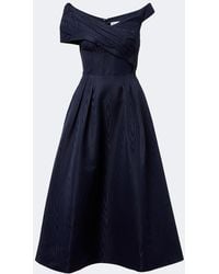 Rebecca Vallance - Sapphire Asymmetric Off-Shoulder Midi Dress - Lyst