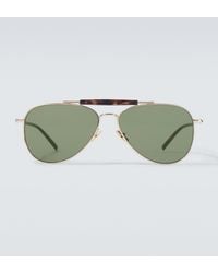 Saint Laurent - Sl Logo Aviator Sunglasses - Lyst