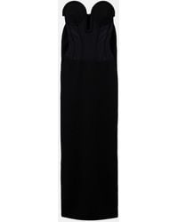 Jean Paul Gaultier - Crepe And Tulle Corset Maxi Dress - Lyst