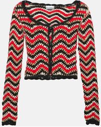 Ganni - Crochet Cotton Cardigan - Lyst