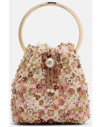 Jimmy Choo - Bon Bon Floral Embellished Bucket Bag - Lyst