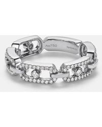 Messika - Move Link 18Kt Ring With Diamonds - Lyst