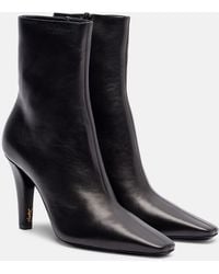 Saint Laurent - Jill 95 Leather Ankle Boots - Lyst