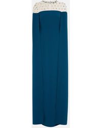 Safiyaa - Ambere Embroidered Cape-Detail Gown - Lyst