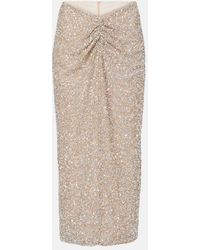 Costarellos - Jupe Midi Zuri A Sequins - Lyst