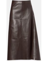 The Row - Falda Midi Hedora De Piel - Lyst