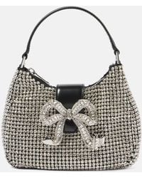 Self-Portrait - The Bow Embellished Leather-trimmed Tote Bag - Lyst