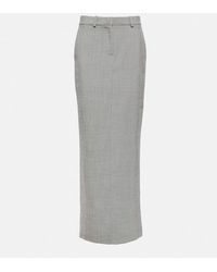 Alessandra Rich - Checked Wool Maxi Skirt - Lyst