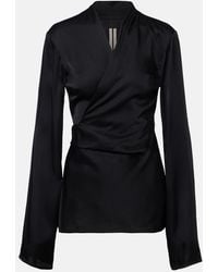 Rick Owens - Laura Satin Wrap Top - Lyst