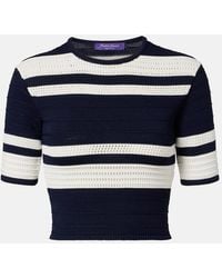 Ralph Lauren - Knitted Striped Crop Top - Lyst