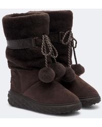 Jimmy Choo - Cobi Shearling-Trimmed Suede Platform Boots - Lyst