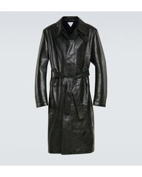 Bottega Veneta Oversized Leather Trench Coat in Black for Men | Lyst UK