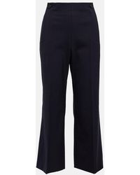 Chloé - High-Rise Cropped Flared Wool Pants - Lyst