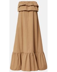 Saint Laurent - Maxi Dress With Ruffles - Lyst