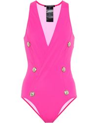 Balmain Verzierter Badeanzug - Pink