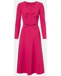 Carolina Herrera - Bow-Detail Crepe Midi Dress - Lyst