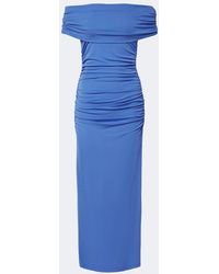Carolina Herrera - Ruched Off-Shoulder Jersey Midi Dress - Lyst