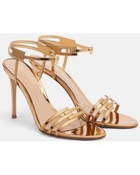 Gianvito Rossi - Metallic Leather Slingback Sandals - Lyst