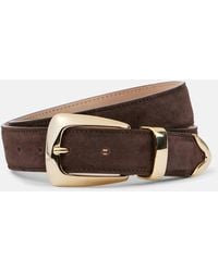 KHAITE - Benny Suede Belt - Lyst