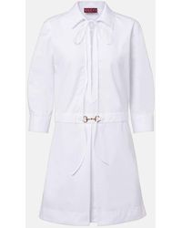 Gucci - Hemdkleid Aus Baumwollpopeline Mit Horsebit, Größe - Lyst