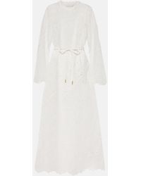 Zimmermann - Robe Longue Ottie Brodee En Coton - Lyst