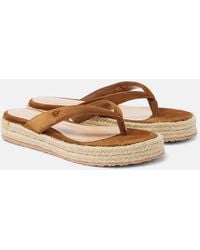Gianvito Rossi - Suede Espadrille Thong Sandals - Lyst
