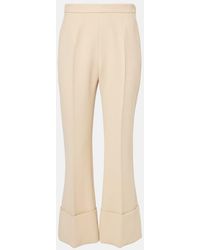 Valentino - Virgin Wool Crepe Flared Pants - Lyst