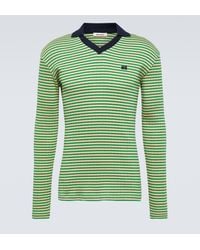 Wales Bonner - Sonic Striped Cotton-blend Polo Shirt - Lyst