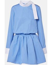 Patou - Striped Cotton Poplin Minidress - Lyst