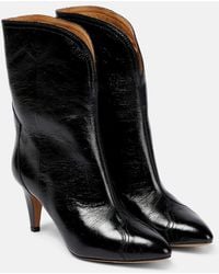 Isabel Marant - Dytho Crinkled Leather Ankle Boots - Lyst
