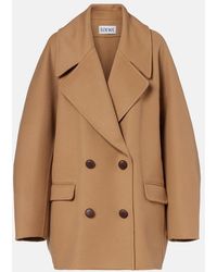 Loewe - Oversized Wool Peacoat - Lyst