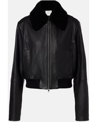 Vince - Shearling-Trimmed Leather Jacket - Lyst