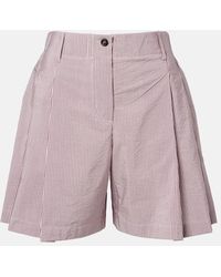Brunello Cucinelli - Striped Cotton-Blend Bermuda Shorts - Lyst