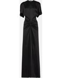 Victoria Beckham - Gathered Open-back Crepe Satin Gown - Lyst