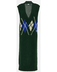 Burberry - Argyle Wool Maxi Dress - Lyst