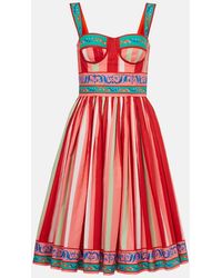 Dolce & Gabbana - Taormina Striped Cotton Bustier Dress - Lyst