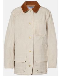 Veronica Beard - Abbas Suede-Trimmed Cotton Field Jacket - Lyst