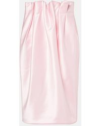 Simone Rocha - Draped Satin Midi Skirt - Lyst