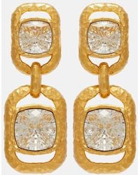Oscar de la Renta - Crystal-Embellished Drop Earrings - Lyst