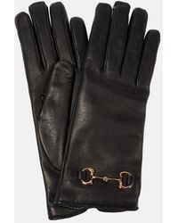 Gucci - Horsebit Leather Gloves - Lyst
