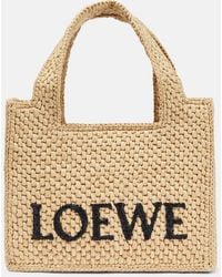 Loewe - Paula's Ibiza Logo Raffia Top-Handle Bag - Lyst