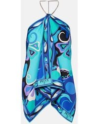 PUCCI - Orchidee Silk Twill Top - Lyst
