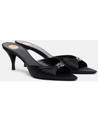 Saint Laurent - Jerry 60 Embellished Crepe Satin Mules - Lyst