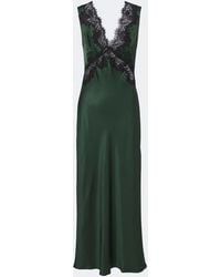 RIXO London - Lysandra Lace-Trimmed Satin Midi Dress - Lyst