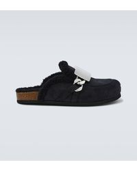 JW Anderson - Plaque Chain Suede Mules - Lyst
