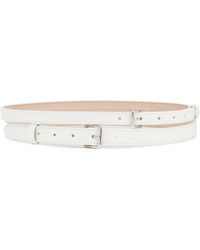 Alexander McQueen Double Leather Belt - White