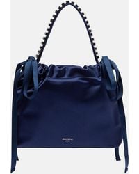 Jimmy Choo - Drawstring Mini Embellished Satin Top-Handle Bag - Lyst